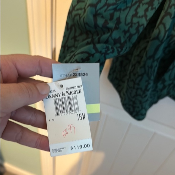 Danny & Nicole  Green Patterned Women's Jacket 18W - Picture 3 of 5